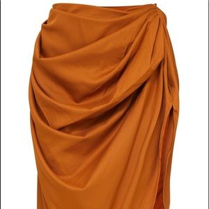 Brown Ruched Side Mini Skirt #summer #skirt #PrettyLittleThing